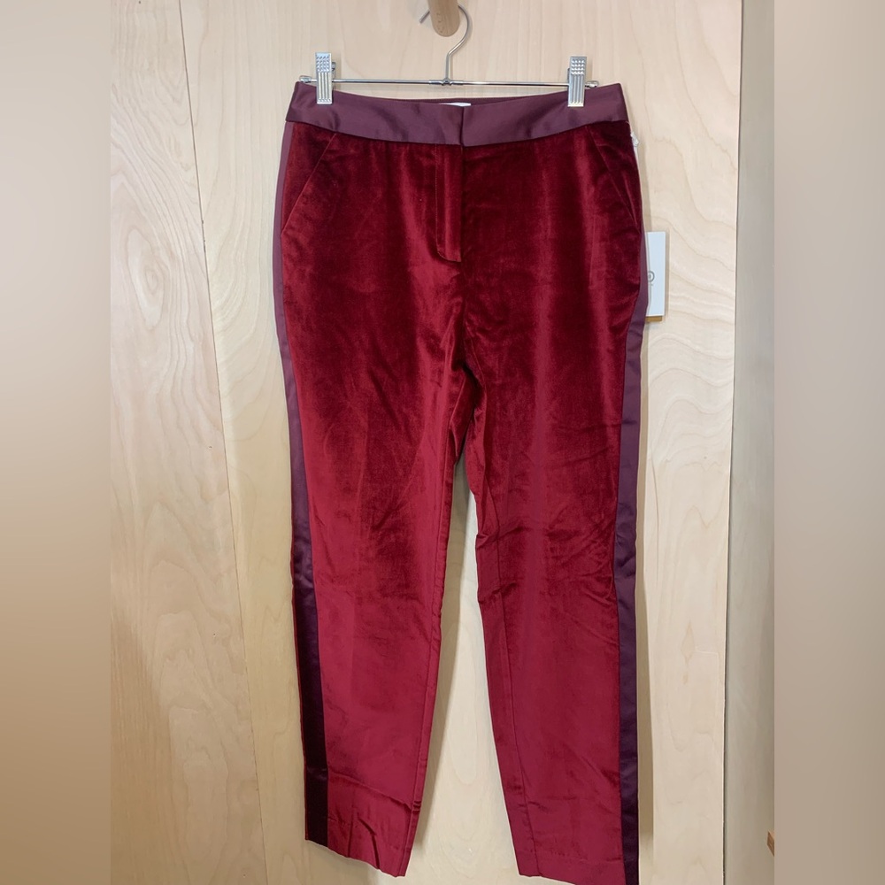 Altuzarra For Target Burgundy Velvet Straight Leg Pants